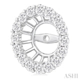 1 1/4 Ctw Round Cut Diamond 8MM Round Earrings Jacket in 14K White Gold