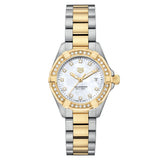 TAG Heuer Aquaracer  Quartz Ladies Mother of Pearl Steel & Yellow Gold Coating Watch