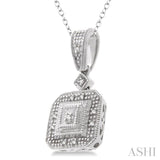 1/20 Ctw Round Cut Diamond Vintage Pendant in Sterling Silver With Chain
