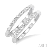 1/3 ctw Round Cut Diamond Insert Ring in 14K White Gold