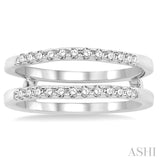 1/3 ctw Round Cut Diamond Insert Ring in 14K White Gold