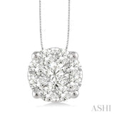 1 ctw Round Cut Lovebright Diamond Pendant in 14K White Gold with Chain