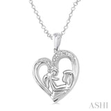 1/50 ctw Single Cut Diamond Heart Pendant in Sterling Silver with Chain
