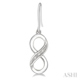 1/50 ctw Round Cut Diamond Infinity Earrings in Sterling Silver