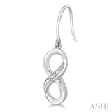 1/50 ctw Round Cut Diamond Infinity Earrings in Sterling Silver