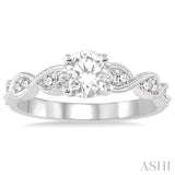1/4 ctw Diamond Semi-mount Engagement Ring in 14K White Gold
