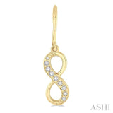 1/6 ctw Round Cut Diamond Infinity Petite Earrings in 14K Yellow Gold