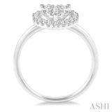 1/2 ctw Round Cut Diamond Heart Shape Lovebright Ring in 14K White Gold