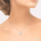 1/8 ctw Lovebright Round Cut Diamond Pendant in 14K White Gold with Chain