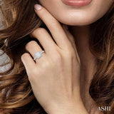 3/4 ctw Round Diamond Lovebright Halo Engagement Ring in 14K White and Yellow Gold