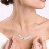 3/4 ctw Round Cut Diamond Lovebright Necklace in 14K White Gold