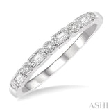 1/10 ctw Lattice Baguette and Round Cut Diamond Stackable Band in 14K White Gold