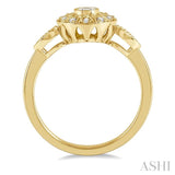 1/8 ctw Lattice Circular Center Round Cut Diamond Ring in 10K Yellow Gold