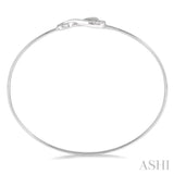 1/20 ctw Twisted Heart Charm Round Cut Diamond Flexi Bangle in Sterling Silver