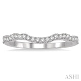 1/5 ctw Curvy Round Cut Diamond Wedding Band in 14K White Gold