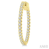 1.00 ctw Inside-Out Round Cut Diamond Hoop Earrings in 14K Yellow Gold