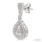 1/20 Ctw Pear Shape Round Cut Diamond Earrings in Sterling Silver