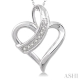 1/20 ctw Single Cut Diamond Heart Pendant in Sterling Silver with Chain