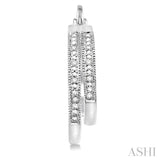 1/10 ctw Single Cut Diamond Double Row Earrings in Sterling Silver