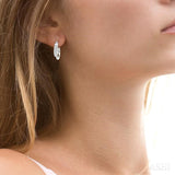 1/10 ctw Single Cut Diamond Double Row Earrings in Sterling Silver