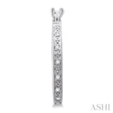 1/10 Ctw Round Cut Diamond Hoop Earrings in Sterling Silver