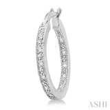 1/10 ctw Single Cut Diamond Hoop Earrings in Sterling Silver