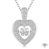 1/20 ctw Heart Shape Diamond Emotion Pendant in Sterling Silver with Chain