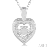 1/20 ctw Heart Shape Diamond Emotion Pendant in Sterling Silver with Chain