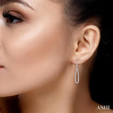 1/3 ctw Open Pear Shape Round Cut Diamond Long Earring in 14K White Gold