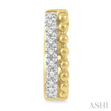 1/10 ctw Circular Bead & Round Cut Diamond Huggie Petite Earrings in 10K Yellow Gold