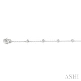 1/6 ctw Cushion Shape Mount Round Cut Diamond Station Bracelet in 10K White Gold