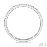 1/10 ctw Arched Center Round Cut Diamond Wedding Band in 14K White Gold