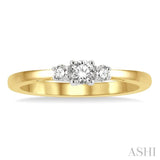 1/4 ctw Round Cut Diamond Three-Stone Ring in 14K Yellow and White Gold