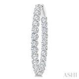 5 Ctw Inside-Out Round Cut Diamond Oval Shape Hoop Earrings in 14K White Gold