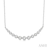 1 ctw Diamond Smile Necklace in 14K White Gold