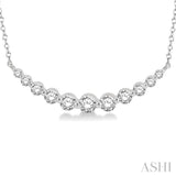 3/4 ctw Diamond Smile Necklace in 14K White Gold