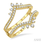 1/2 ctw Pointed Arch Round Cut Diamond Insert Ring in 14K Yellow Gold