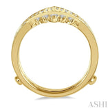 1/2 ctw Pointed Arch Round Cut Diamond Insert Ring in 14K Yellow Gold