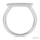 1/5 Ctw Pod Center Baguette and Round Cut Diamond Stackable Petite Fashion Ring in 10K White Gold