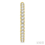 4 ctw Inside-Out Round Cut Diamond Oval Shape Hoop Earrings in 14K Yellow Gold