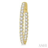 4 ctw Inside-Out Round Cut Diamond Oval Shape Hoop Earrings in 14K Yellow Gold