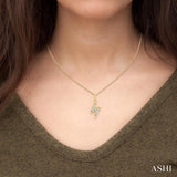 1/10 ctw Lightning Bolt Round Cut Diamond Petite Fashion Pendant With Chain in 10K Yellow Gold