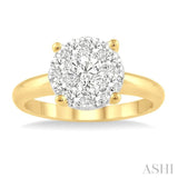 1.00 ctw Lovebright Round Cut Diamond Ring in 14K Yellow and White Gold