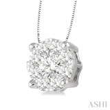 3/4 ctw Lovebright Round Cut Diamond Pendant in 14K White Gold with Chain