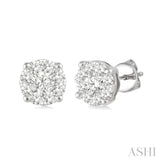 1/2 ctw Lovebright Round Cut Diamond Stud Earrings in 14K White Gold