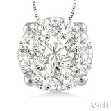 1/4 ctw Lovebright Round Cut Diamond Pendant in 14K White Gold with Chain