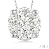 1/8 ctw Lovebright Round Cut Diamond Pendant in 14K White Gold with Chain