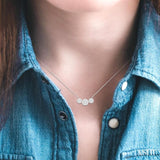 1 ctw 3-Stone Lovebright Round Cut Diamond Necklace in 14K White Gold