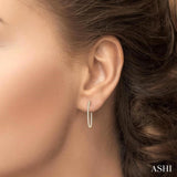 3 ctw Inside-Out Round Cut Diamond 1 1/2 Inch Hoop Earrings in 14K Yellow Gold