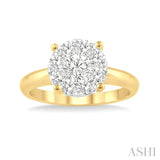 1/2 ctw Lovebright Round Cut Diamond Ring in 14K Yellow and White Gold